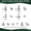 210Pcs 7 Styles Tibetan Style Alloy Bead Cap & Cone FIND-UN0015-64-3