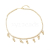 Brass Micro Pave Clear Cubic Zirconia Choker Necklaces NJEW-H308-02G-1