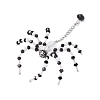 Halloween Theme Spider Glass Pendants PALLOY-JF02882-01-3