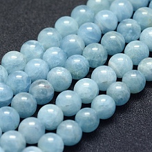 Natural Aquamarine Beads Strands G-P342-10A-8mm-AB+