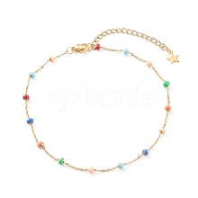 Stainless Steel Satellite Chain Anklets AJEW-AN00422