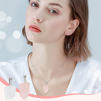 DIY Gemstone Pendant Necklaces Making Kits DIY-UN0001-83P-1