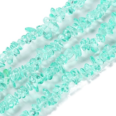 Spray Painted Transparent Glass Beads Strands X-GLAA-P060-01A-08-1