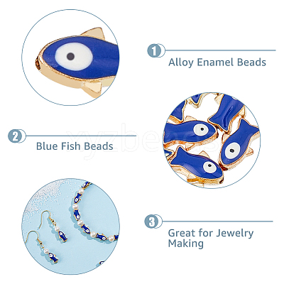 Light Gold Plated Alloy Enamel Beads ENAM-WH0001-24-1