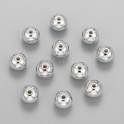 Plating Plastic Acrylic Round Beads PACR-L003-10mm-S-1