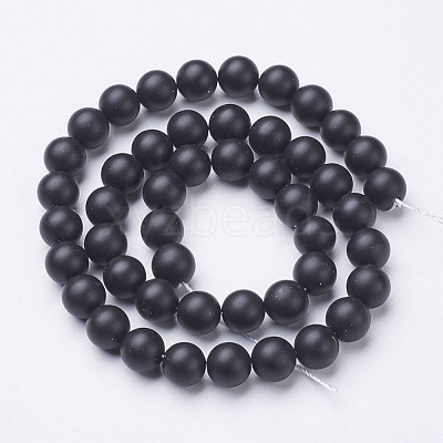 Natural Black Agate Beads Strands X-G-D543-8mm-1