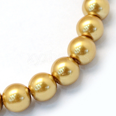 Baking Paint Pearlized Glass Pearl Round Bead Strands X-HY-Q003-10mm-08-1