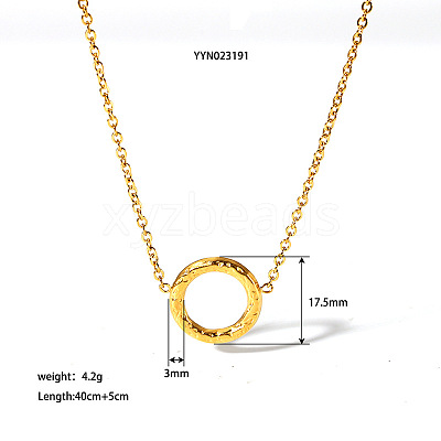 Vintage 304 Stainless Steel Ring Pendant Necklaces for Women DG9010-1-1