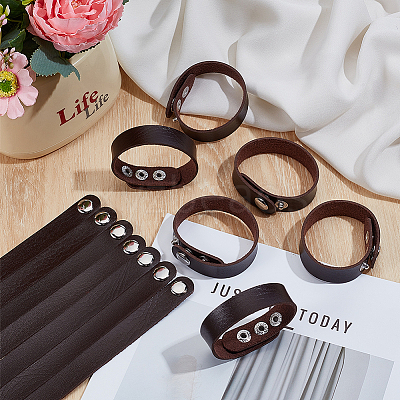 15Pcs Imitation Leather Simple Plain Cord Bracelet with Alloy Buckles BJEW-ME0001-06A-1