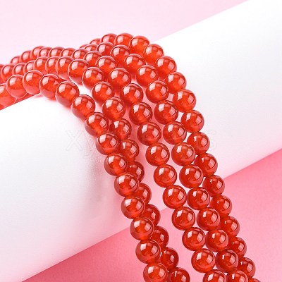 Natural Carnelian Beads Strands X-G-C076-6mm-2A-1
