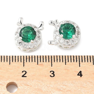 Brass Micro Pave Cubic Zirconia Beads KK-G531-01S-01-1