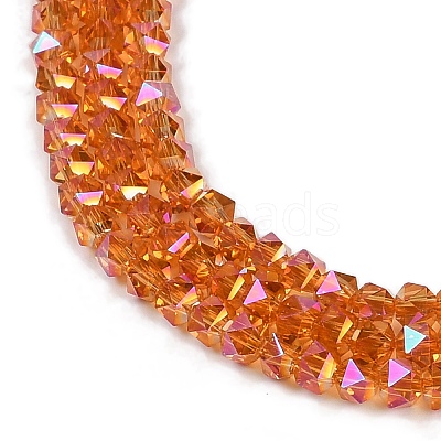 Electroplate Glass Beads Strands GLAA-Q105-02F-1