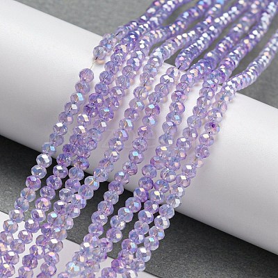 Transparent Baking Paint Glass Beads Strands DGLA-F002-02B-03-1
