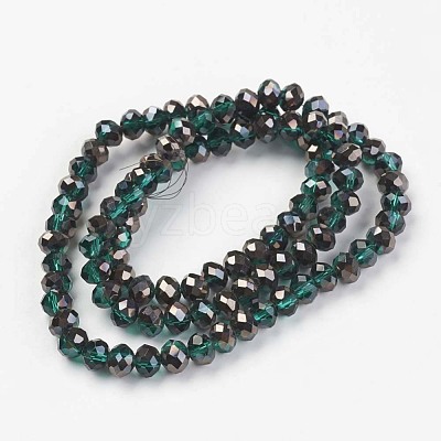 Electroplate Transparent Glass Beads Strands EGLA-A034-T6mm-P05-1