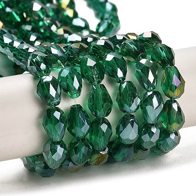 Electroplate Glass Beads Strands X-EGLA-D015-15x10mm-26-1