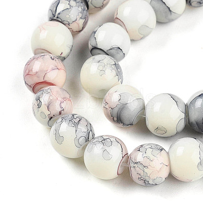 Baking Paint Glass Beads Strands DGLA-N003-8mm-C05-1