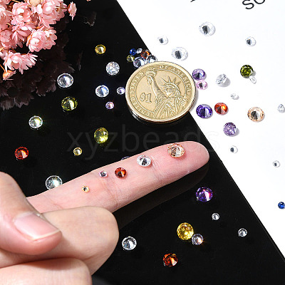 100Pcs 10 Styles Cubic Zirconia Cabochons ZIRC-YW0001-20A-1