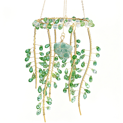 1Bag Iron & Glass Hanging Ornaments HJEW-SP0001-65A-1