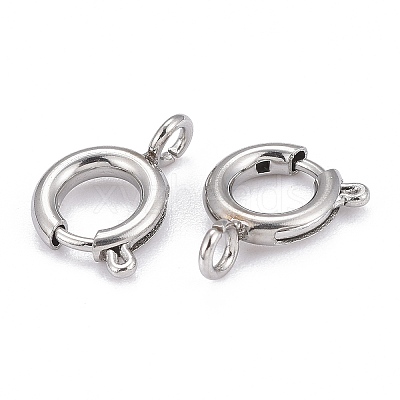 Non-Tarnish 304 Stainless Steel Spring Ring Clasps STAS-F224-02P-C-1