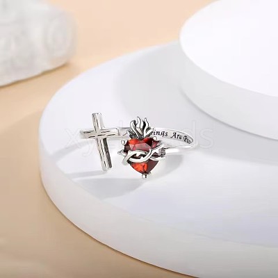 Adjustable Zinc Alloy and Rhinestone Cuff Open Rings FS-WG77EFF-01-1
