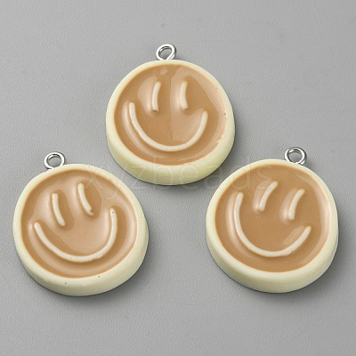 Opaque Resin Enamel Pendants RESI-WH0036-20I-1