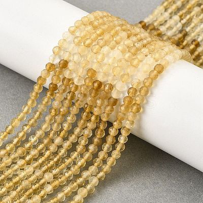 Natural Citrine(Heated) Beads Strands G-G259-D03-3mm-1