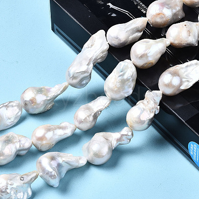 Natural Baroque Pearl Keshi Pearl Beads Strands A22R9011-01-1