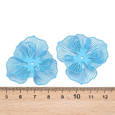 Spray Painted Iron Bead Caps IFIN-Z004-02C-1