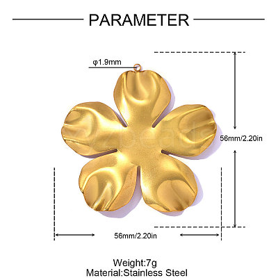 304 Stainless Steel Big Pendants STAS-OY016-51G-1