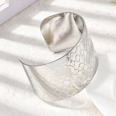 316L Surgical Stainless Steel Cuff Bangles BJEW-D454-01B-P-1