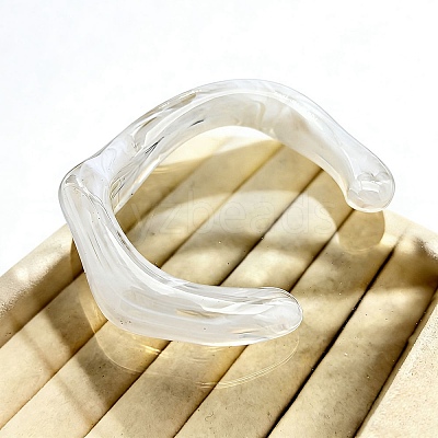 Twisted Acrylic Cuff Bangles for Women BJEW-F538-03A-1