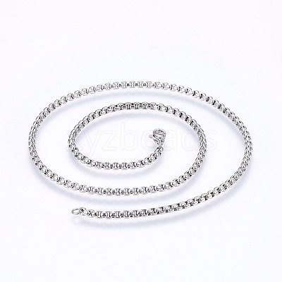 Non-Tarnish 304 Stainless Steel Box Chain Necklaces LS-NJEW-F227-09P-04-1