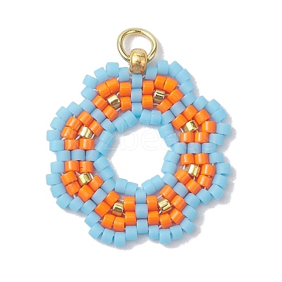 Seed Beads Beaded Charms PALLOY-MZ00205-1
