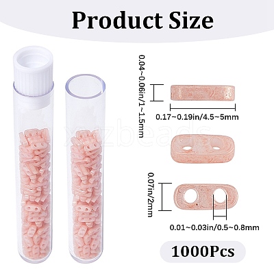 200Pcs 2-Hole Glass Seed Beads SEED-CN0001-20-1