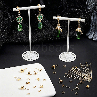 304 Stainless Steel Ball Post Stud Earring Findings & Flat Head Pins & Ball Head Pins & Eye Pin & Jump Rings STAS-BBC0010-38G-1