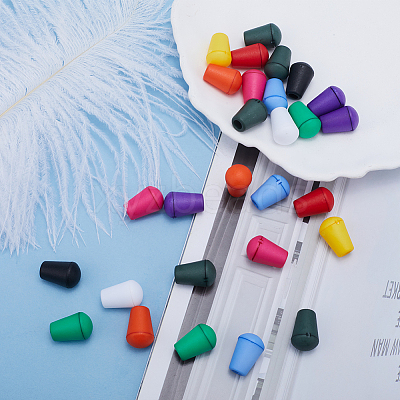 100Pcs 10 Colors Plastic Detachable Bell Stopper Cord Ends KY-GF0001-43-1