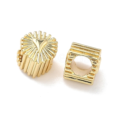 Brass European Beads KK-P349-09G-1