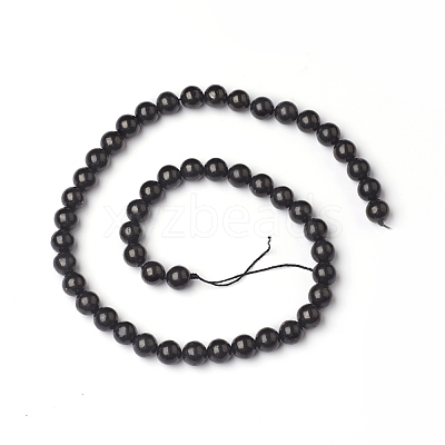 Natural Shungite Beads Strands G-I271-C03-6mm-1