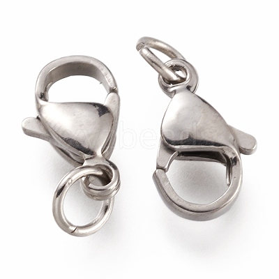 Tarnish Resistant 304 Stainless Steel Lobster Claw Clasps STAS-G240-01D-P-1
