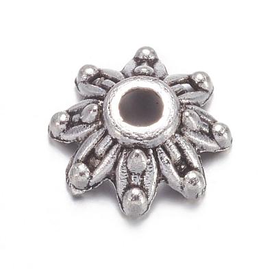 Flower Tibetan Silver Fancy Bead Caps A475-1
