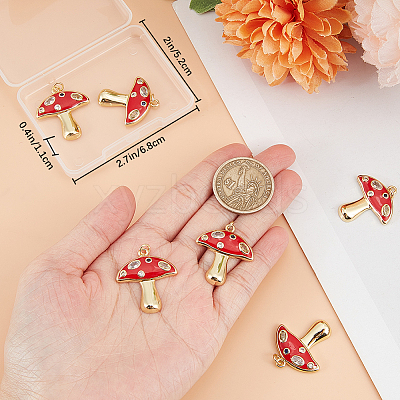 6Pcs Autumn Theme Real 18K Gold Plated Brass Micro Pave Cubic Zirconia Pendants ZIRC-BBC0002-34-1