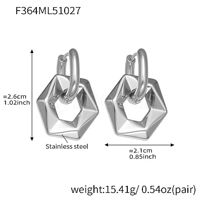 304 Stainless Steel Hoop Earrings WG5085F-02-1