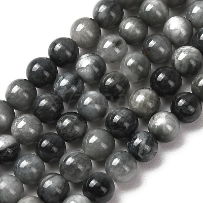 Natural Hawk's Eye Beads Strands G-L478-03-8mm-01-1