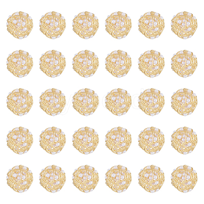 Wire Wrapped Acrylic Beads KK-DC0002-98-1