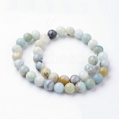 Natural Flower Amazonite Bead Strands G-G735-61-10mm-1