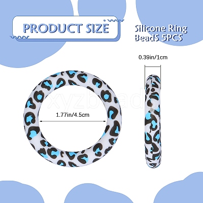 5Pcs Ring Food Grade Eco-Friendly Silicone Focal Beads JX893A-1