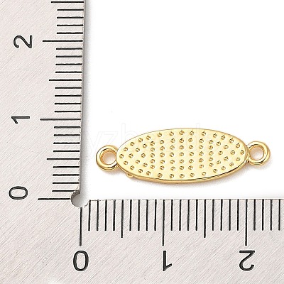 Beach Theme Rack Plating Brass Oval Connector Charms KK-P261-08F-G02-1