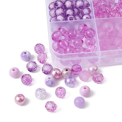 375Pcs 15 Styles Acrylic Beads MACR-YW0002-59A-1