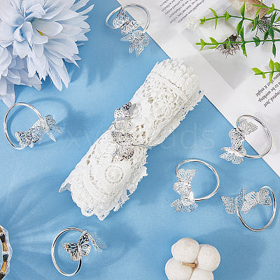 Butterfly Iron Napkin Rings AJEW-WH20070-109S-1