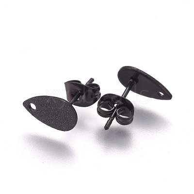 304 Stainless Steel Stud Earring Findings Ion Plating(IP) STAS-O119-12B-B-1